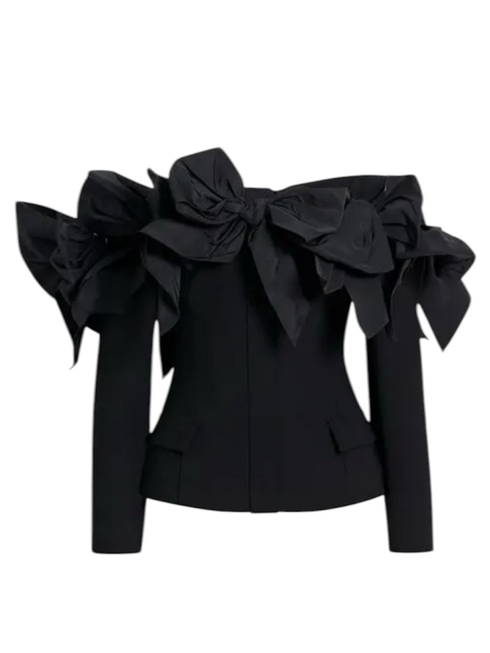 OSCAR DE LA RENTA
Off-the-shoulder Ruffled Blazer In Black